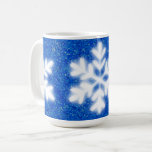 Frosty Blue North Pole Snowflakes | Sparkling Snow Coffee Mug at Zazzle