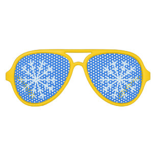 Frosty Blue Snowflake Novelty Glasses