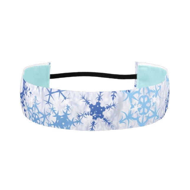 Frosty Blue Snowflakes Athletic Headband (Front)