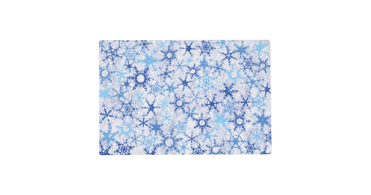 Frosty Blue Snowflakes Placemat Zazzle