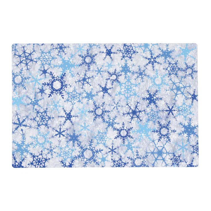 Frosty Blue Snowflakes Placemat Zazzle