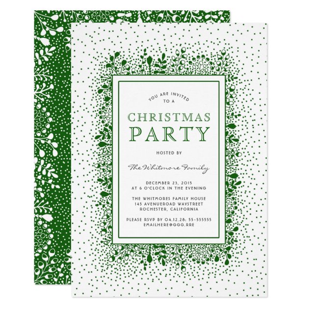 Frosty Branches Modern Christmas Party Invitation