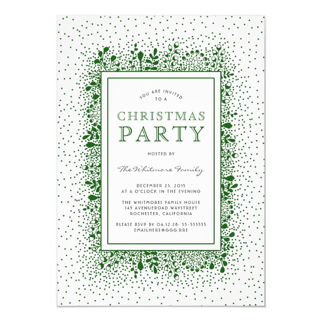 Frosty Branches Modern Christmas Party Invitation