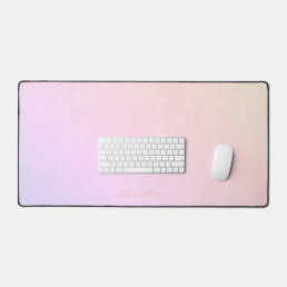 Frosty Champagne Pink Peach Purple Ombr&#233; with Name Desk Mat