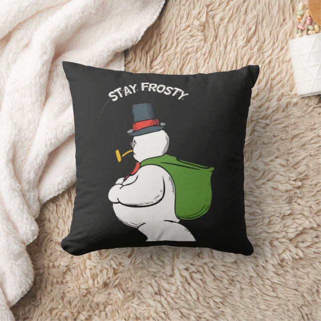  Frosty Christmas Austrian Alps Snowman Throw Pillow (Blanket)