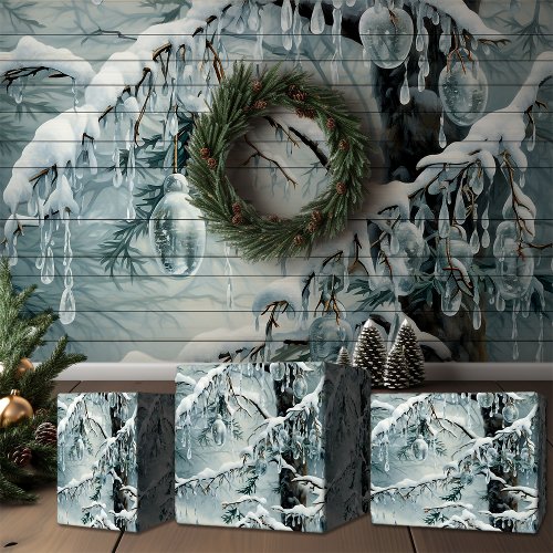 Frosty Christmas Forest Wrapping Paper