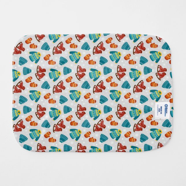  Frosty Days Cozy Baby Burp Cloth (Back Horizontal)