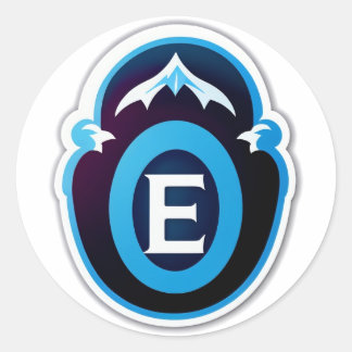 Frosty E Winter Monogram Classic Round Sticker