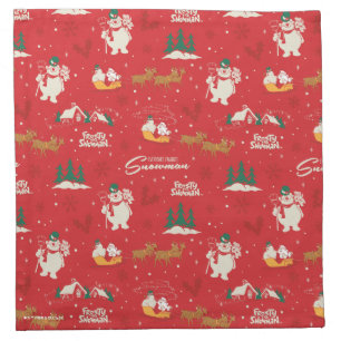 Frosty - Everyone's Favorite Snowman Pattern Cloth Napkin