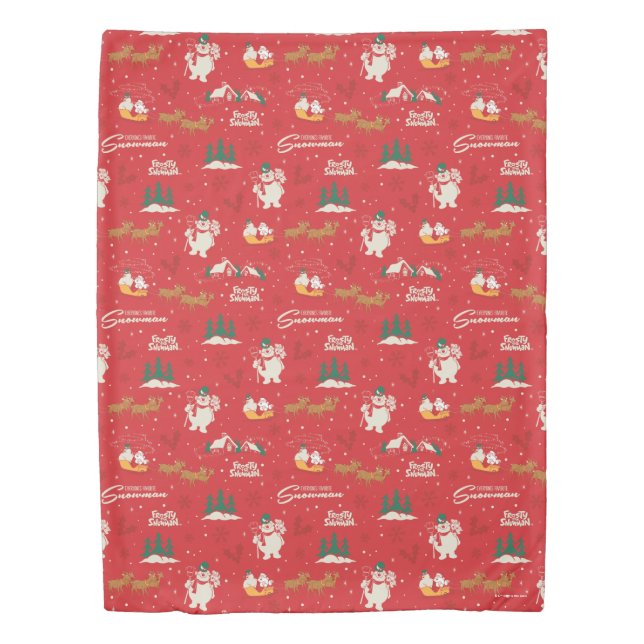 Frosty - Everyone's Favorite Snowman Pattern Duvet Cover (Front)