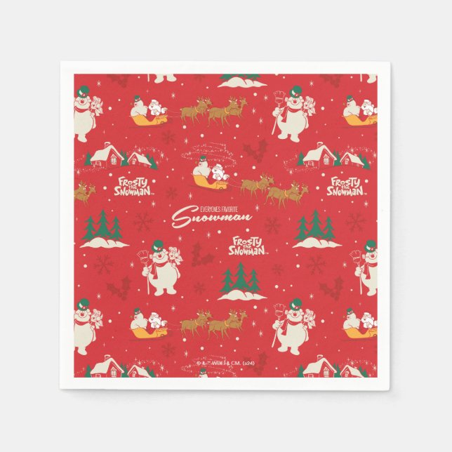 Frosty - Everyone's Favorite Snowman Pattern Napkins (Front)