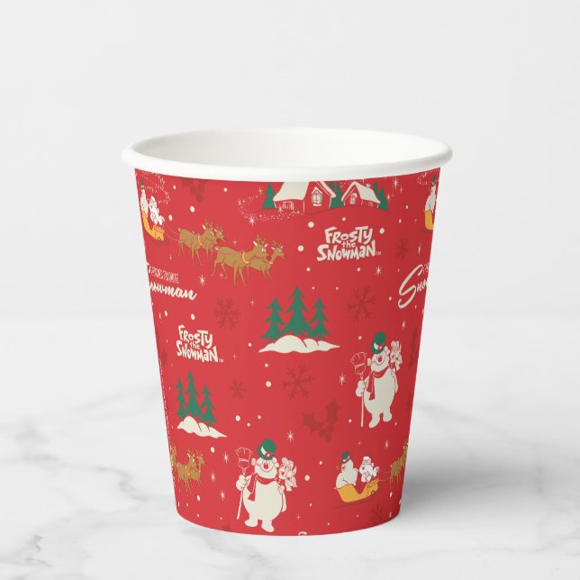 Frosty - Everyone's Favorite Snowman Pattern Paper Cups (Front)