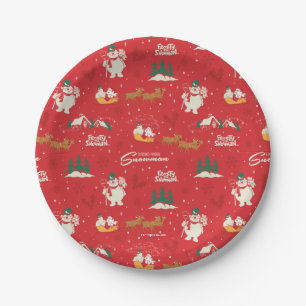 Frosty - Everyone's Favorite Snowman Pattern Paper Plates