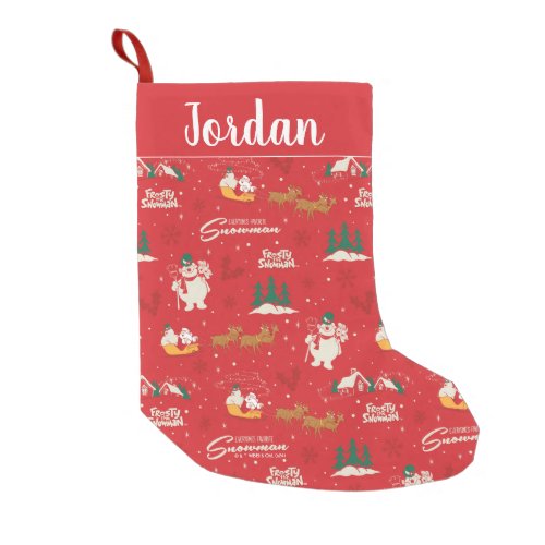 Frosty _ Everyones Favorite Snowman Pattern Small Christmas Stocking