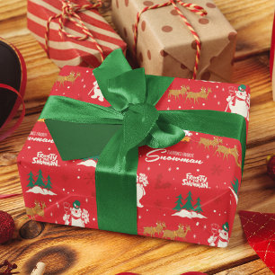 Frosty - Everyone's Favorite Snowman Pattern Wrapping Paper Sheets