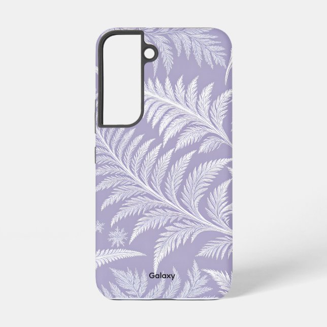 Frosty Feather Lavender Galaxy S22 Case (Back)