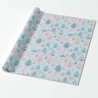 "Frosty Festive Wonderland Pattern" Wrapping Paper