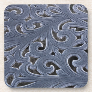Frosty Filigree Metal Patterns Beverage Coaster