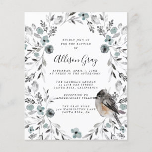 Frosty Floral Baptism Budget Flyer
