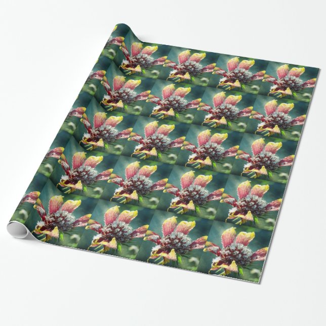 Frosty Flower Wrapping Paper (Unrolled)