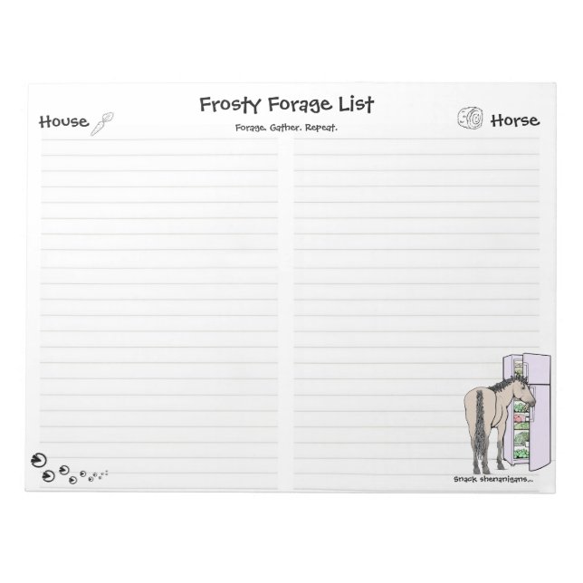 Frosty Forage House|Horse Notepad (Front)