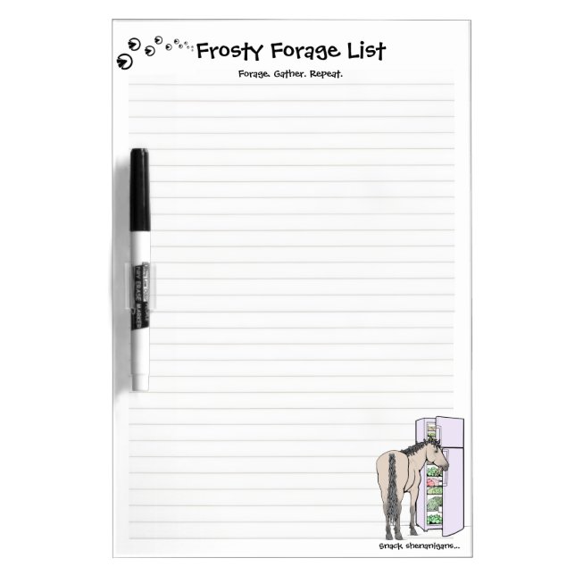 Frosty Forage List Dry Erase Board (Front)