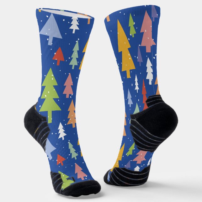 Frosty Forest Crew Socks (Angled)