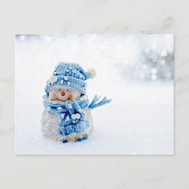 Frosty Friend in Blue Postcard (Front)