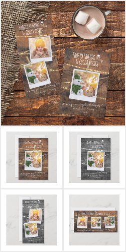 Frosty Friends and Cocoa Kisses Rustic Barn Wood Holiday Collection