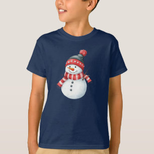 Frosty Fun Santa Snowman Holiday Design T-Shirt