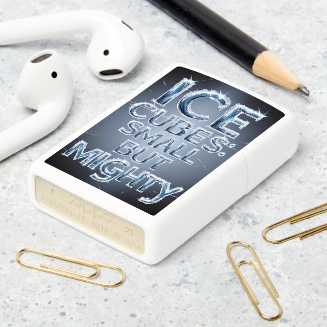 Frosty Giants: Ice Cubes Small but Mighty Zippo Lighter (On Table 2)