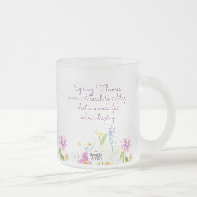 Frosty Glass Flower Tea Coffee Mug (Right)