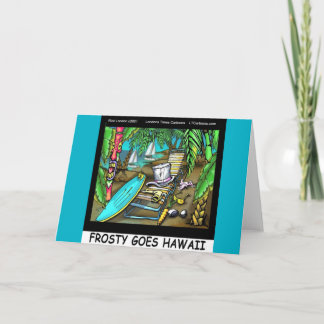 Frosty Goes Hawaii Funny Christmas Holiday Card