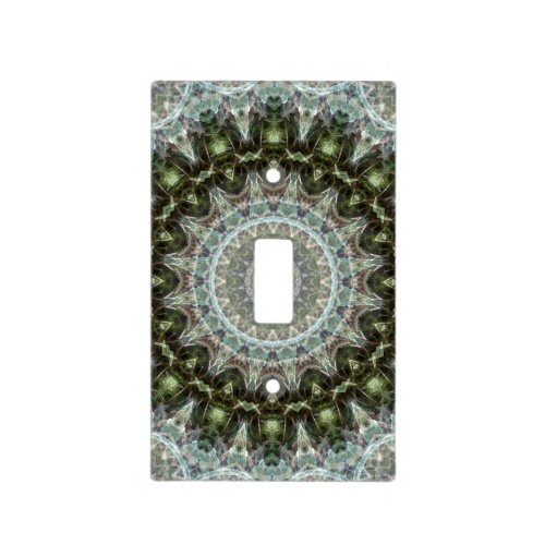 Frosty Green Leaf Mandala Art Designer Light Switch Cover