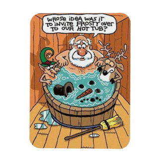 Frosty In A Hot Tub Magnet