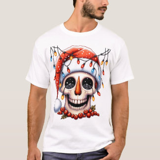 Frosty Jolly Skull Shirt Christmas Snowman Skull