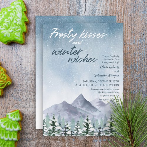 Frosty kisses and winter wishes Forest Wedding Invitation