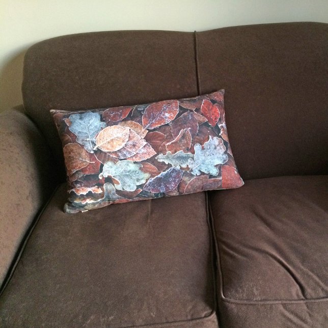 Frosty leaves pillow/cushion lumbar pillow (Creator Uploaded)