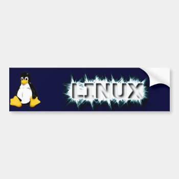 Frosty Linux Bumper Sticker by Iverson_Designs at Zazzle