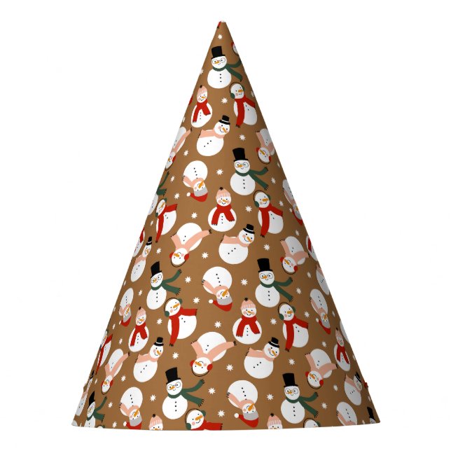 Frosty Merry Snowman Wonderland  Party Hat (Front)