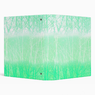 Frosty Misty Branches Mint Green 3 Ring Binder