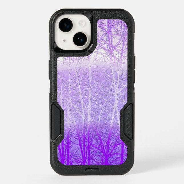 Frosty Misty Trees in Lilac Lavender Otterbox iPhone Case (Back)