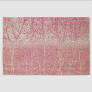 Frosty Misty Trees in Peach and Pink Fiber Doormat