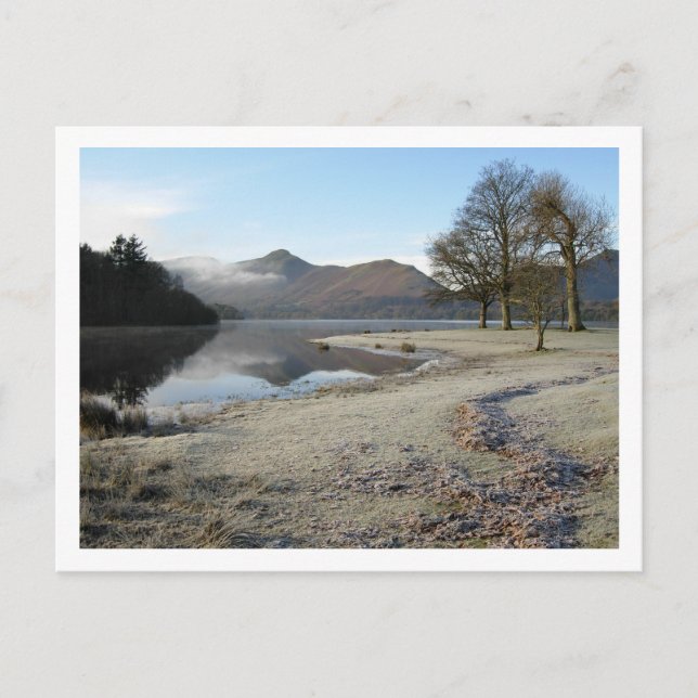 Frosty Morning at Strandshag Bay: Derwentwater Pos Postcard (Front)