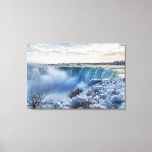 Frosty Niagara Falls Morning Photograph Canvas Pri