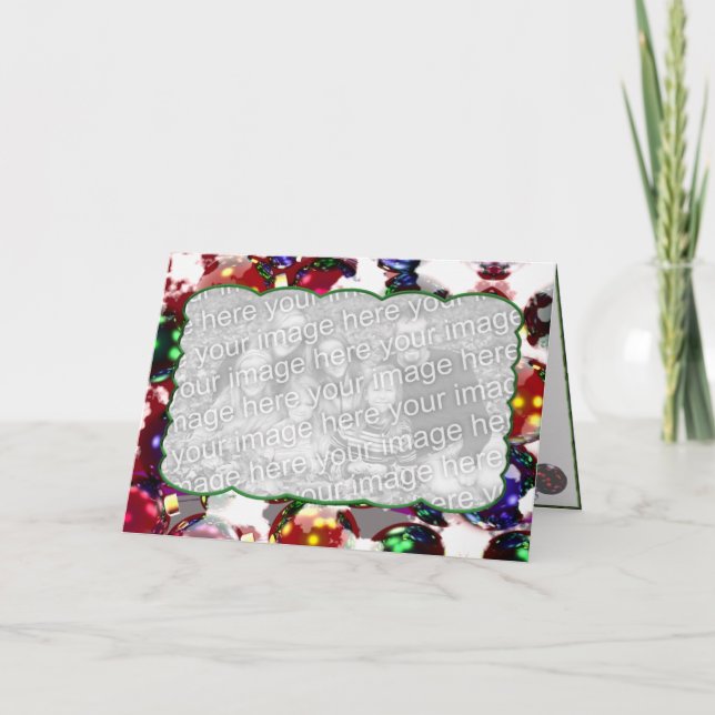 Frosty Ornaments (photo frame) Holiday Card (Front)