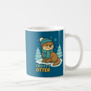 Frosty Otter Winter Charm Art Long Sleeve  Coffee Mug