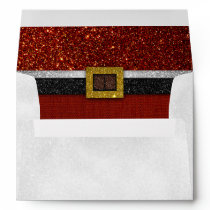 Frosty Outside Red Glitter Inside Christmas Party Envelope