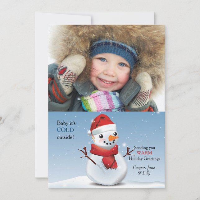 Frosty Photo Holiday Card (Front)