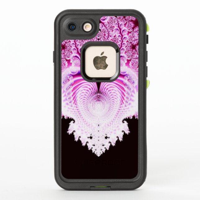 Frosty Pink Heart Abstract LifeProof iPhone Case (Back)